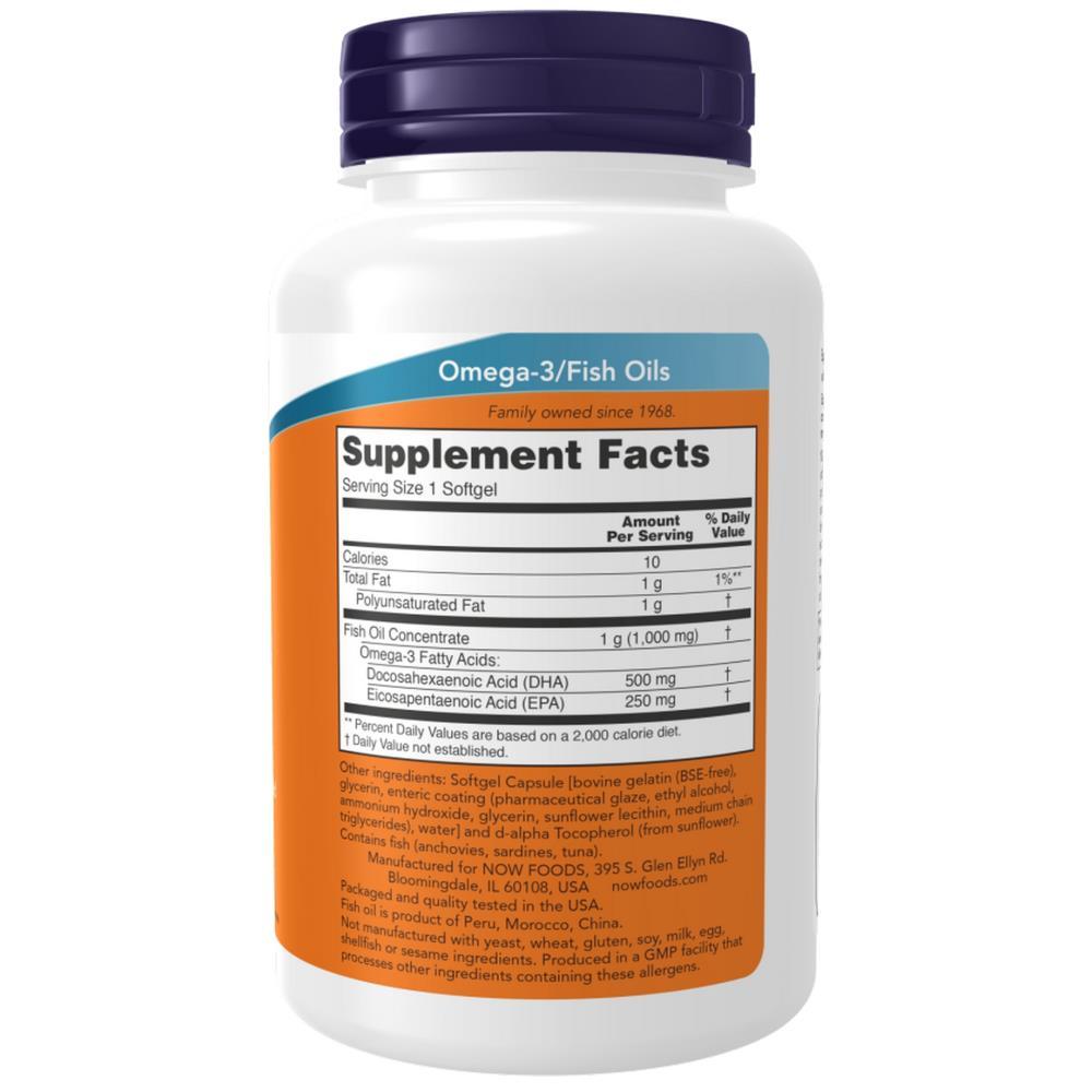 DHA 500 Double Strength Now Foods 180 Cápsulas
