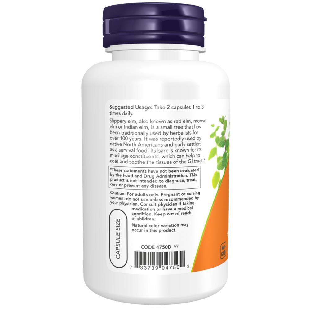 Slippery Elm 400 mg Now Foods 100 Cápsulas