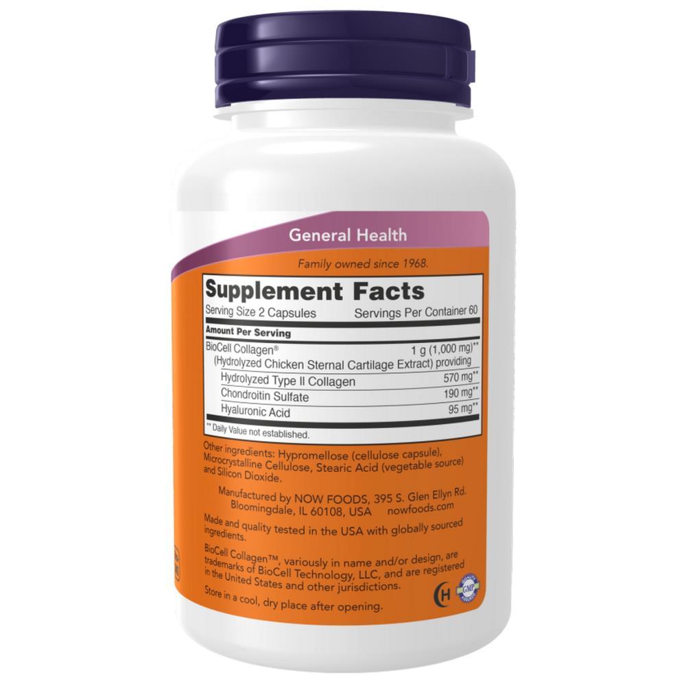 Biocell Collagen Hydrolyzed Type II Now Foods 120 Cápsulas
