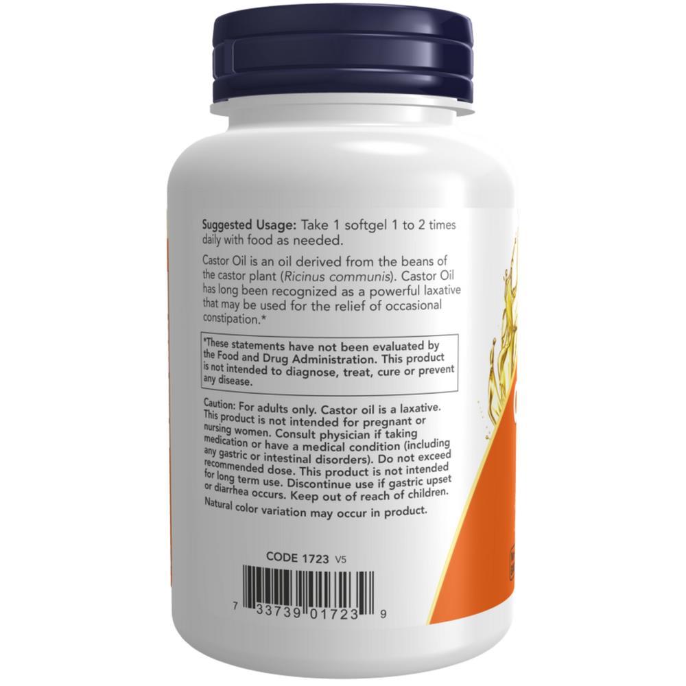 Castor Oil 650mg Now Foods 120 Cápsulas