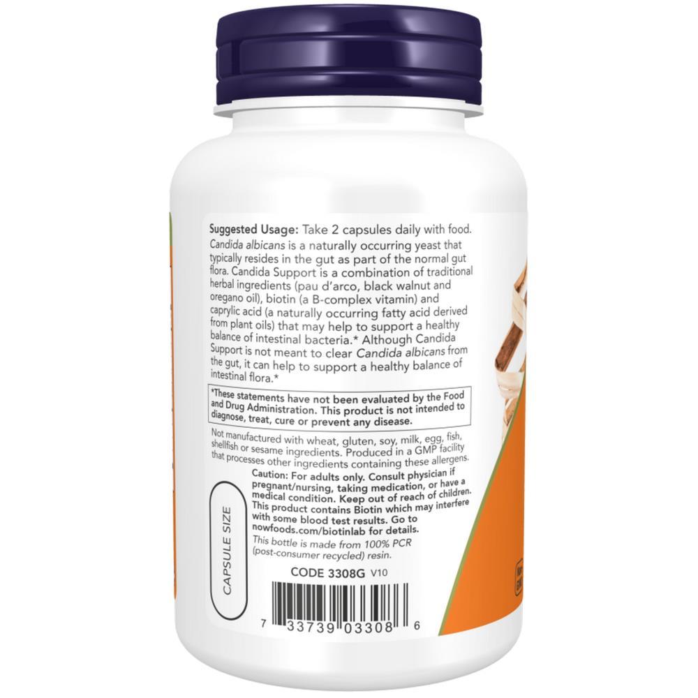 Candida Support Now Foods 180 Veg Cápsulas