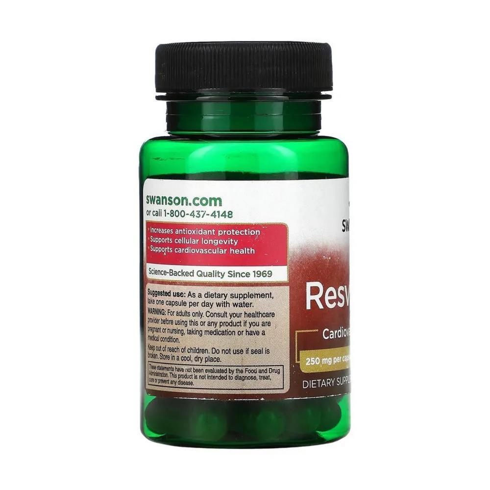 Resveratrol 250 mg Swanson 30 Cápsulas