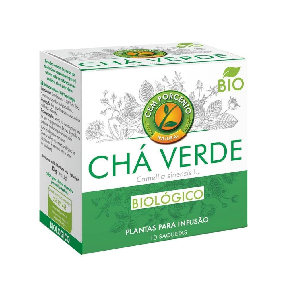 Chá Verde Infusão Cem Porcento Bio 10 Saquetas