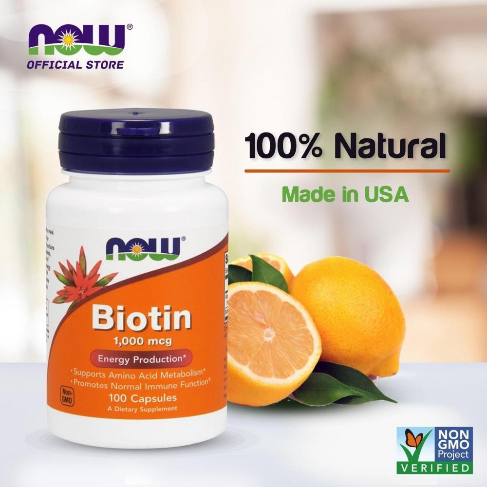 Now Biotina 1000Mcg 100 Cápsulas
