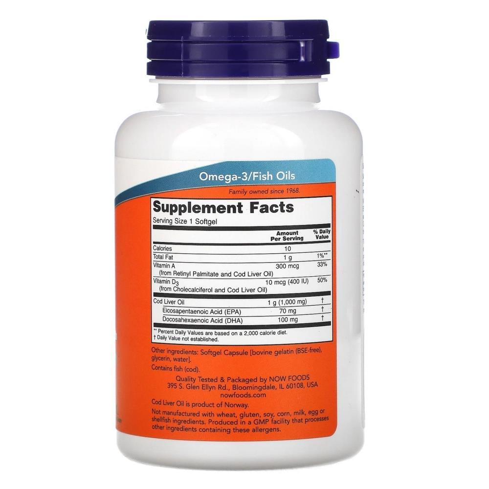 Cod Liver Oil Extra Strength 1000mg Cápsulas