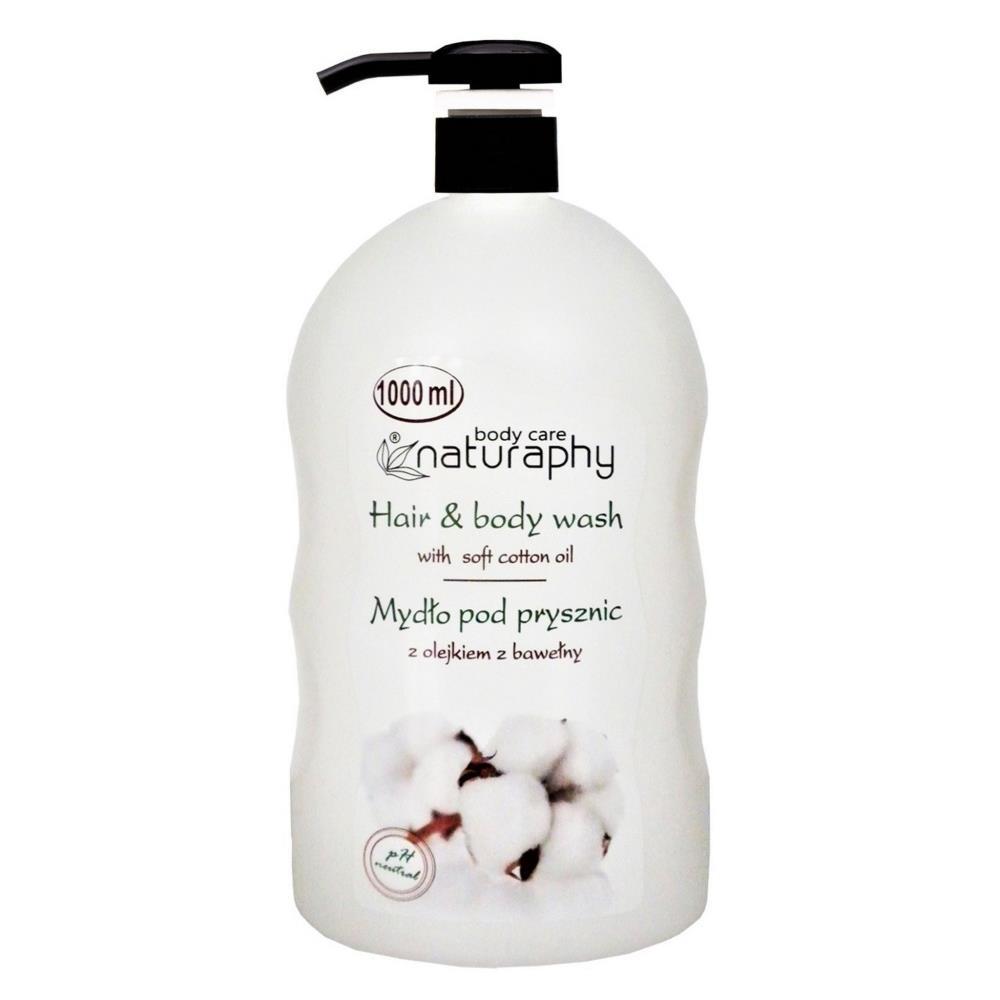 Gel de Banho Corpo e Cabelo Com Óleo De Algodão Naturaphy 1Lit