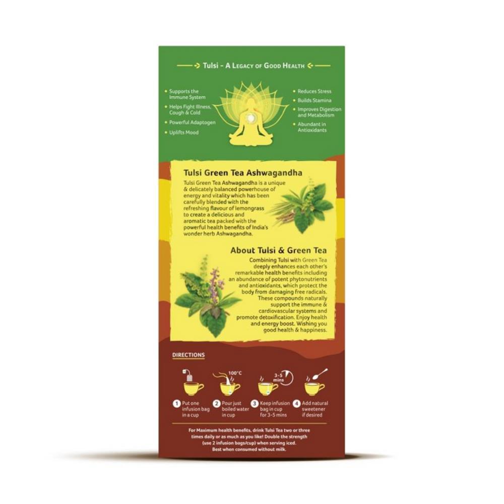 Organic India Tulsi Green Tea Ashwagandha 25 Sachets