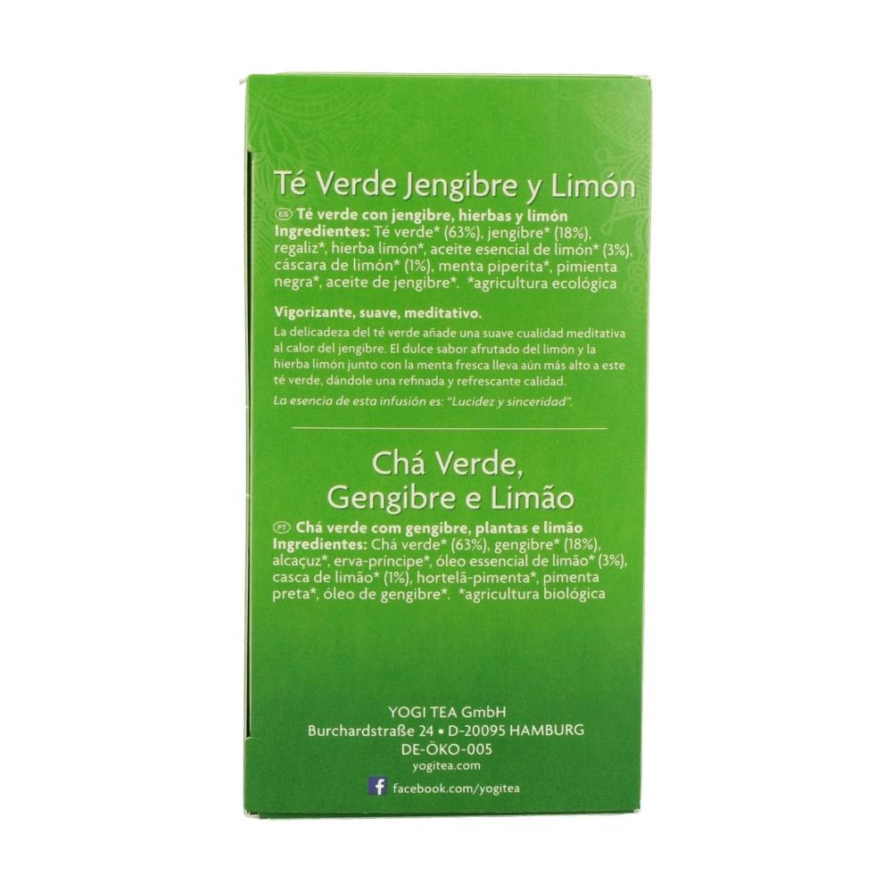 Yogi Tea Bio Green Tea Ginger Lime Plants and Lemon 17 Saq