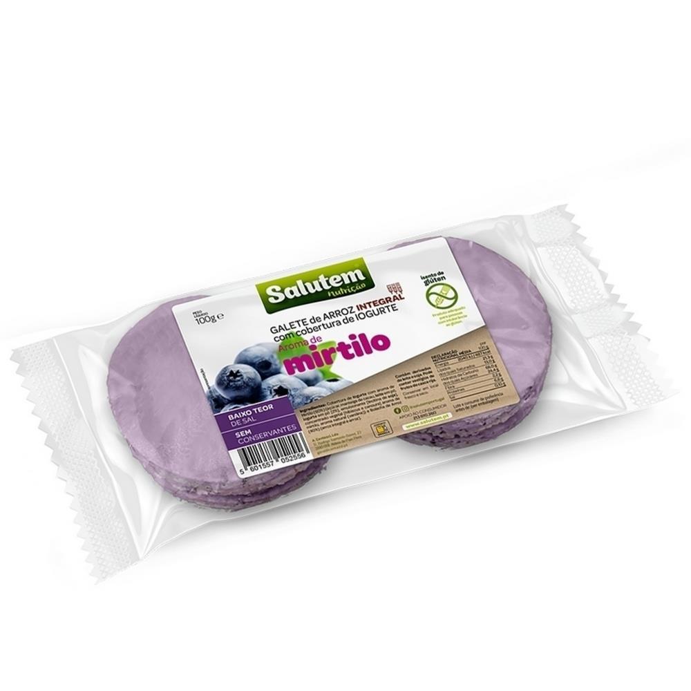 Bolacha De Arroz Integral Com Mirtilo Salutem 100G