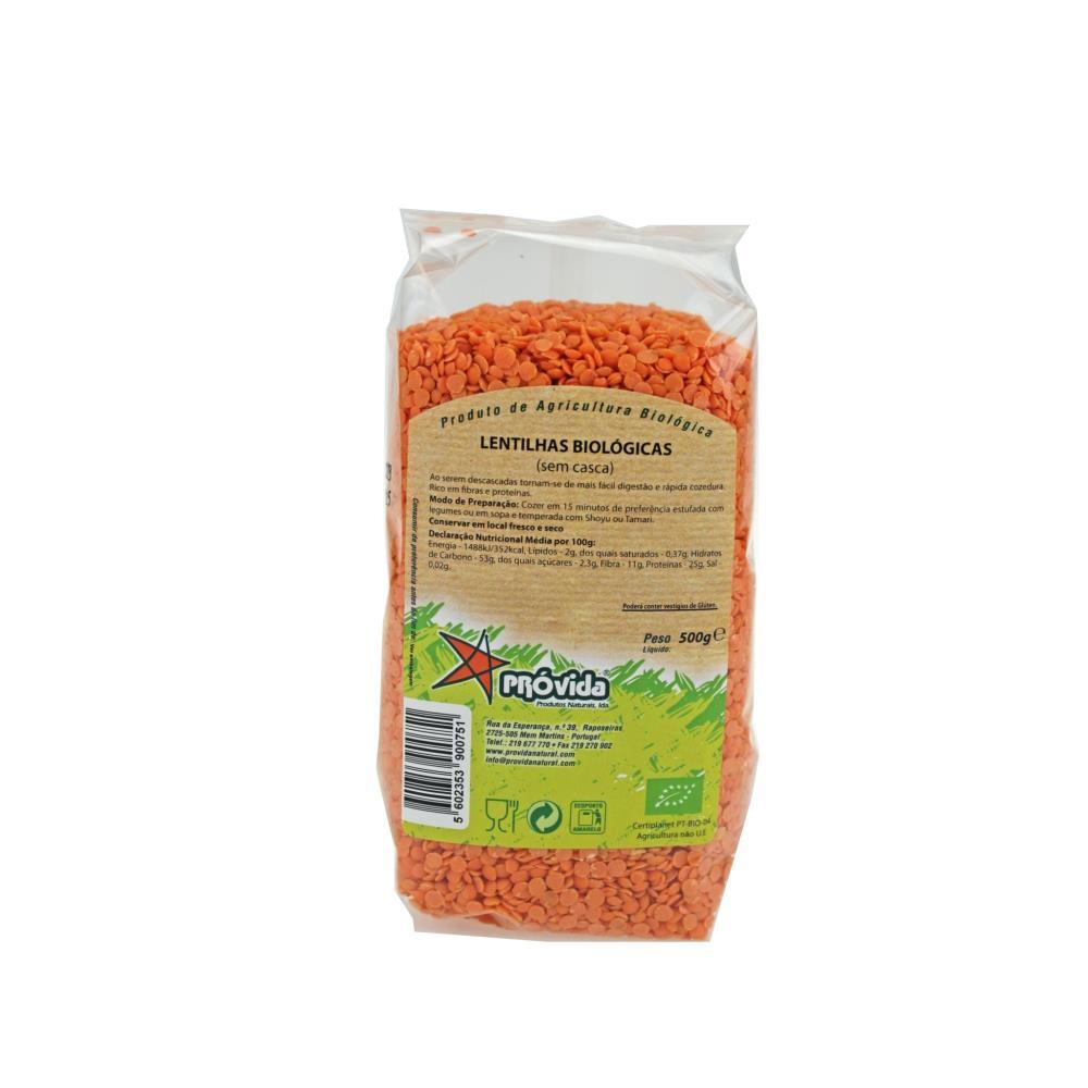 Lentilhas Vermelha Sem Casca Bio Próvida 500G
