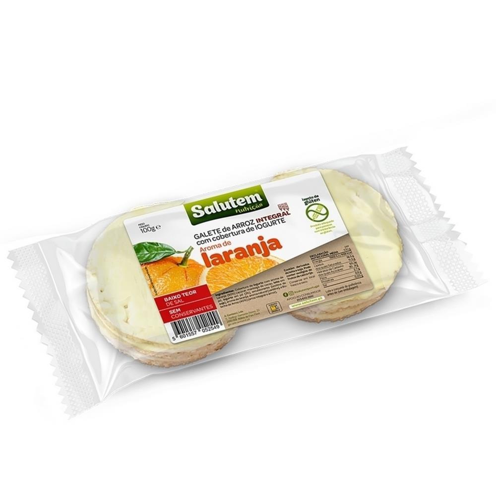 Bolacha De Arroz Integral Com Laranja Salutem 100g