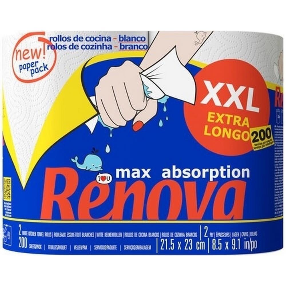 Rolo de Cozinha Renova Maxi Absorption Embalado em Papel XXL 2R