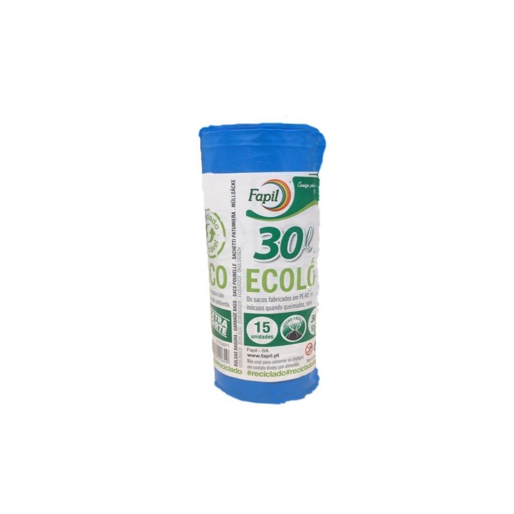 Sacos do Lixo Ecológico Extra Forte 15 Unidades Fapil 30Lit