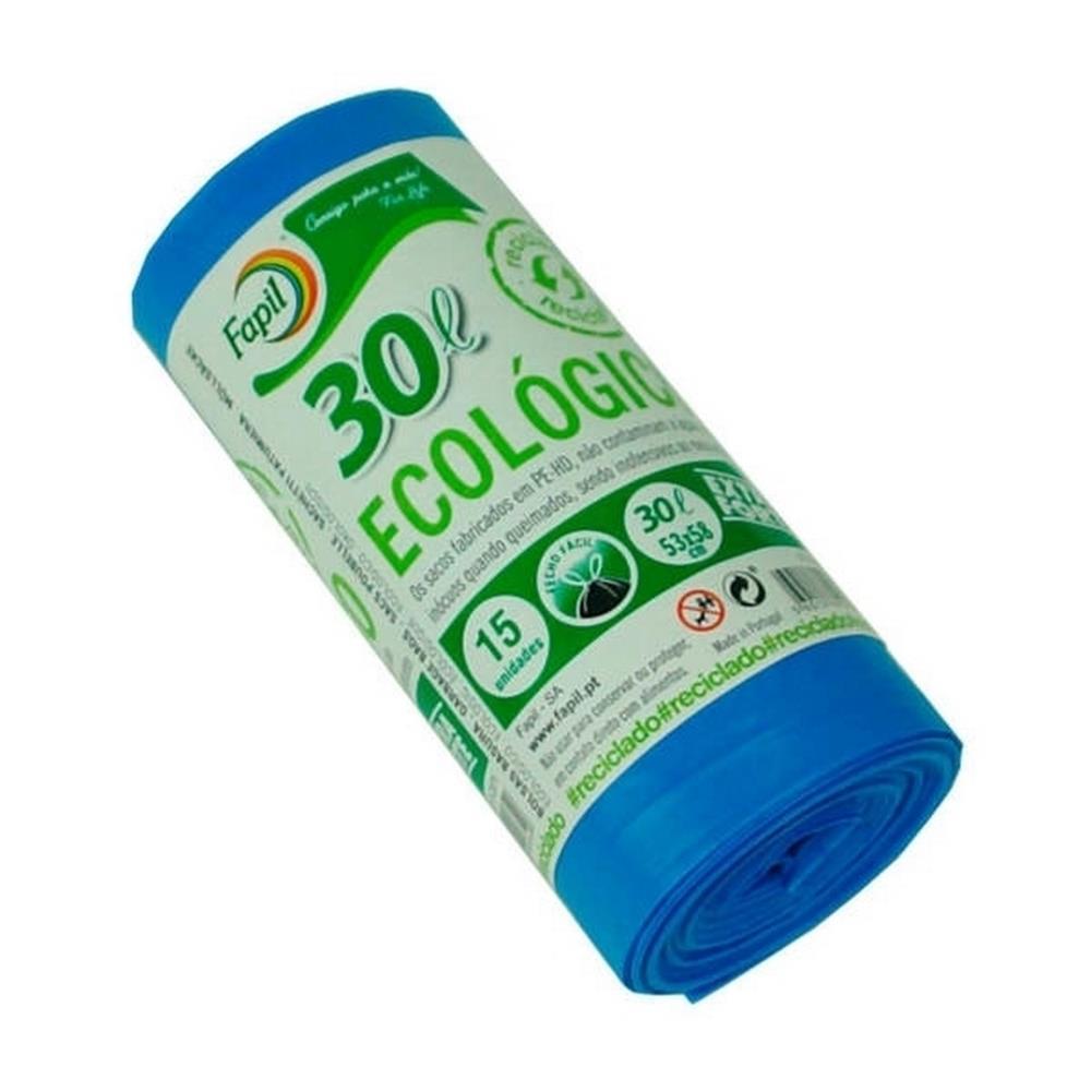 Sacos do Lixo Ecológico Extra Forte 15 Unidades Fapil 30Lit
