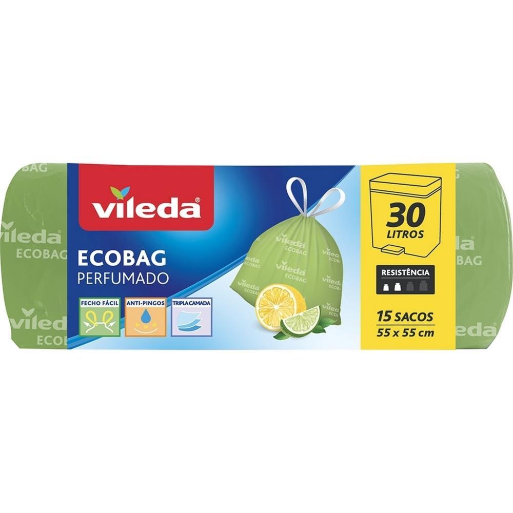 Sacos do Lixo EcoBag Perfumado Limão 15 Unidades Vileda 30Lit