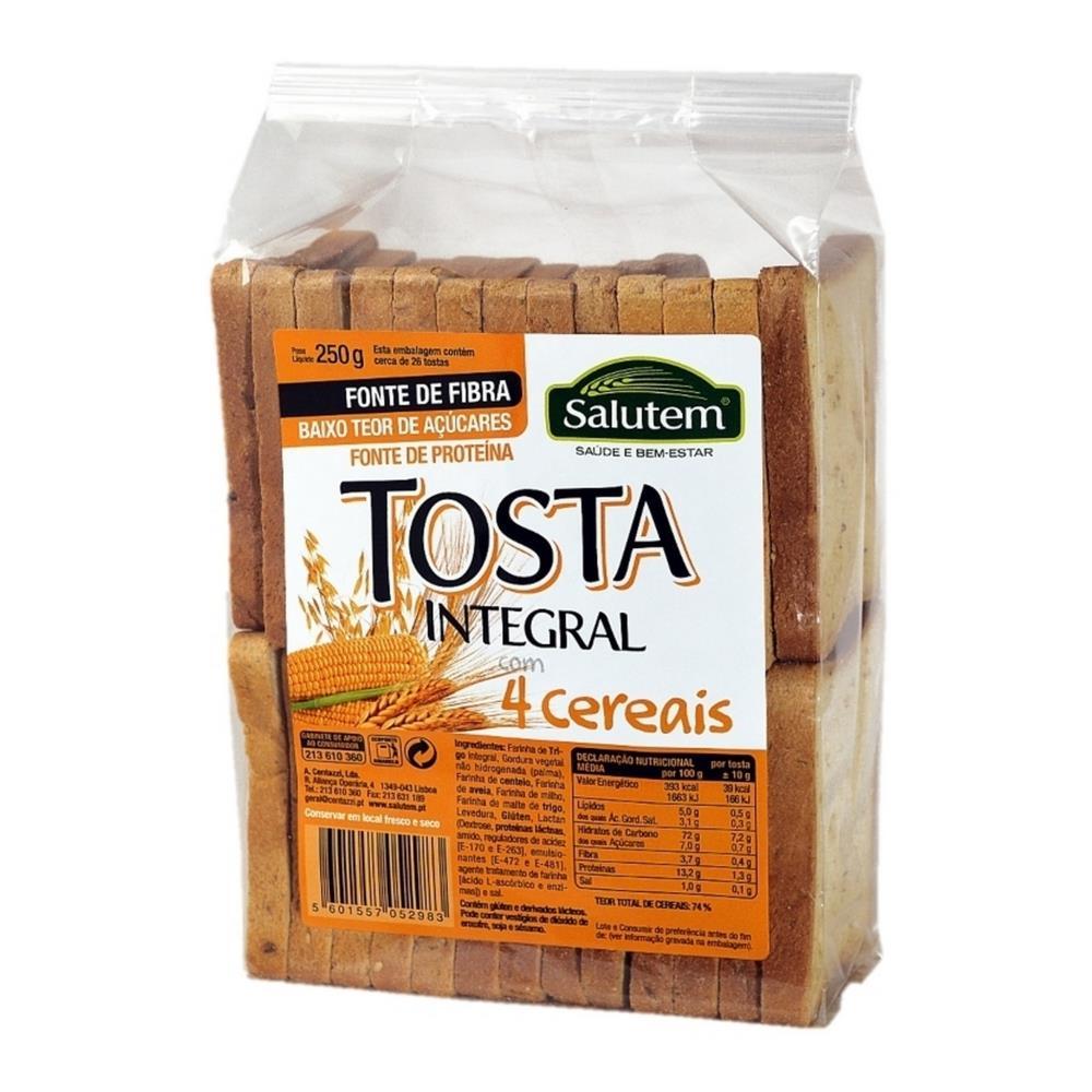 Tostas Integral Com 4 Cereais Salutem 250g