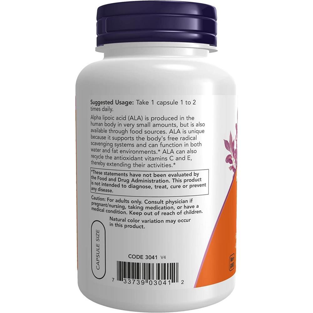 Ácido Alfa Lipóico 100MG Now Foods 60 Veg Cápsulas
