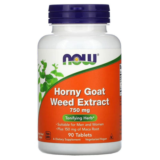 Horny Goat Weed Extract 750mg Now Foods 90 Tablets