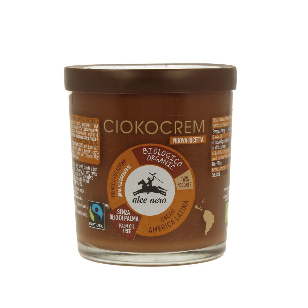 Creme Para Barar À Base De Avelãs E Cacau Bio Ciokocrem Alce Nero 180g