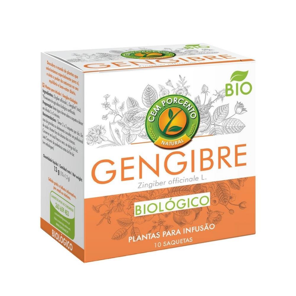 Ginger Tea Infusion One Hundred Percent Bio 10 Sachets