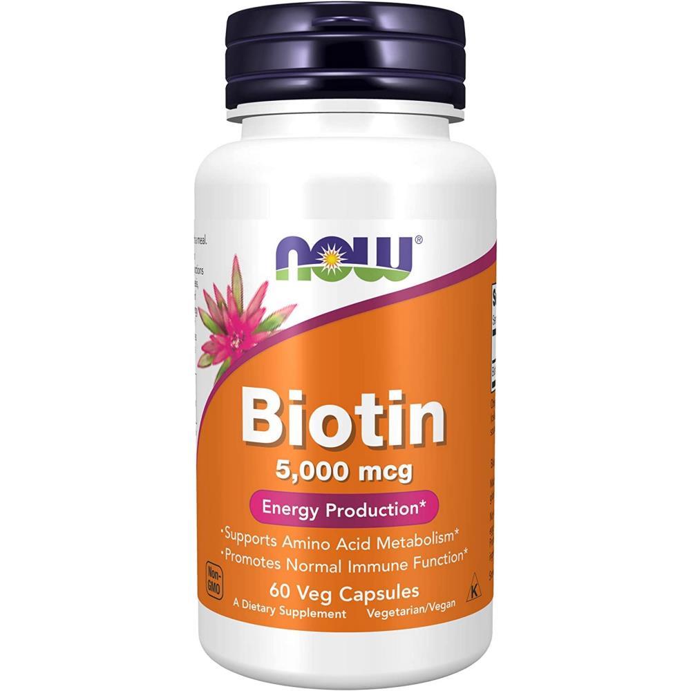 Now Biotina Vitaminaa H 5000Mg 60 Caps