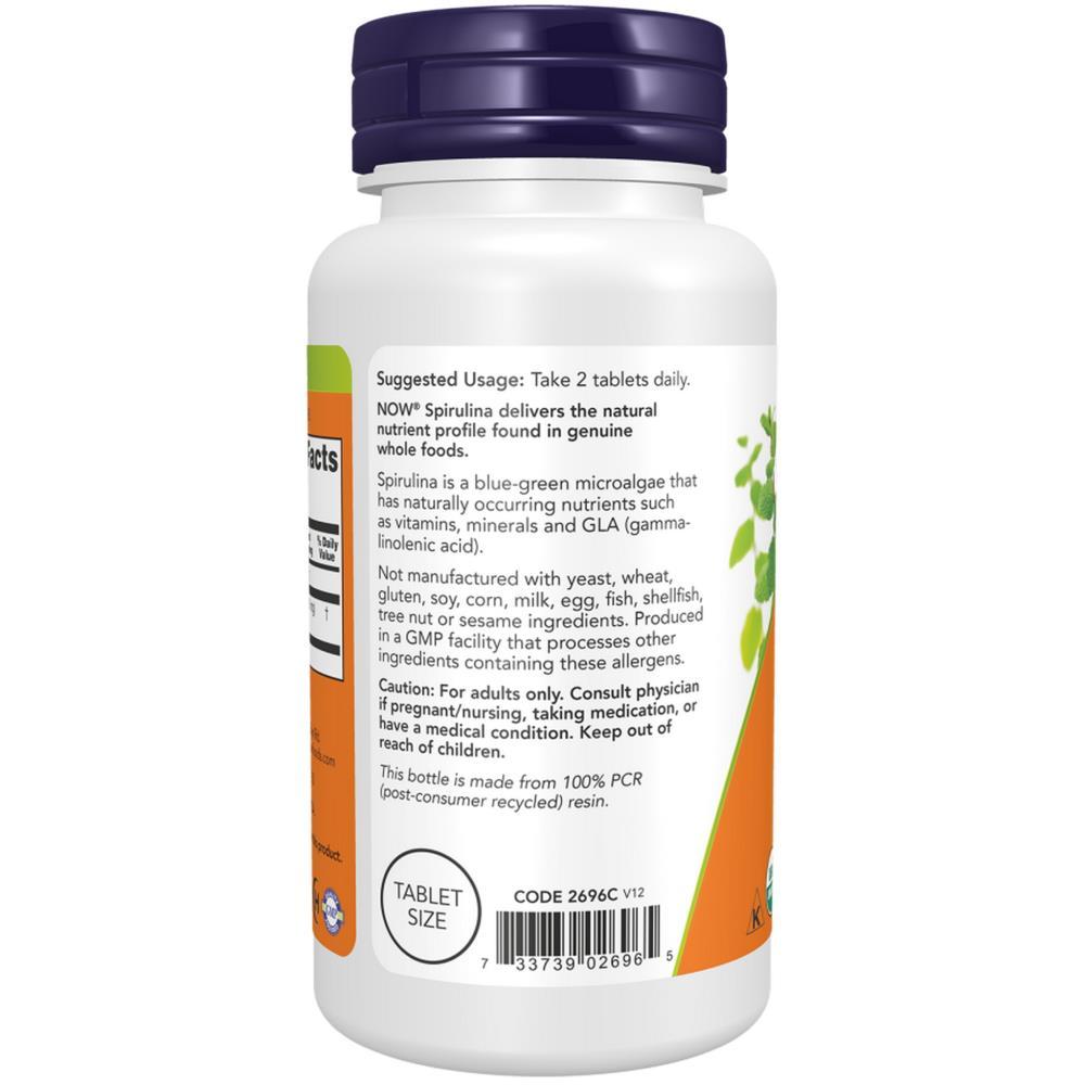 Now Spirulina Organic 500Mg 100 Comp