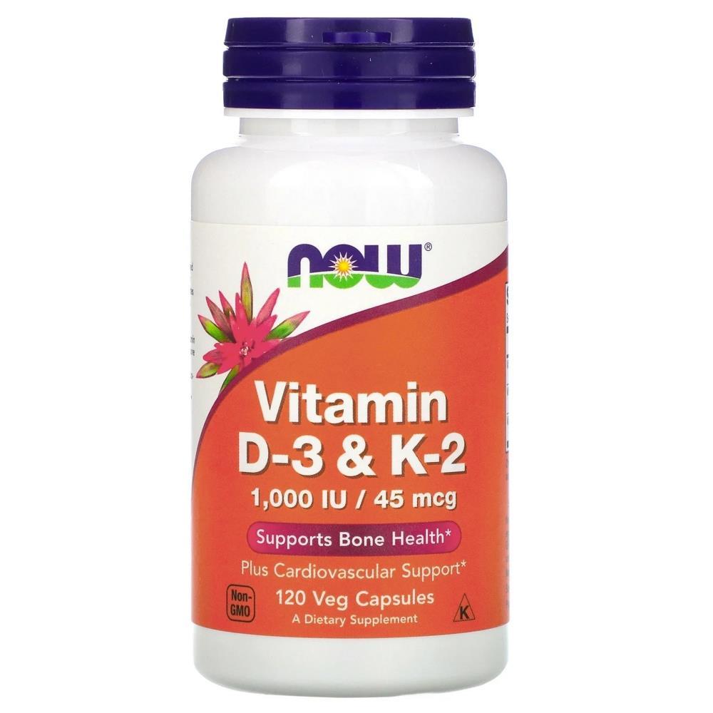 Now Vitamin D-3 1000UI + Vitamin K-2 45Mcg + Vitamin C 120 Caps