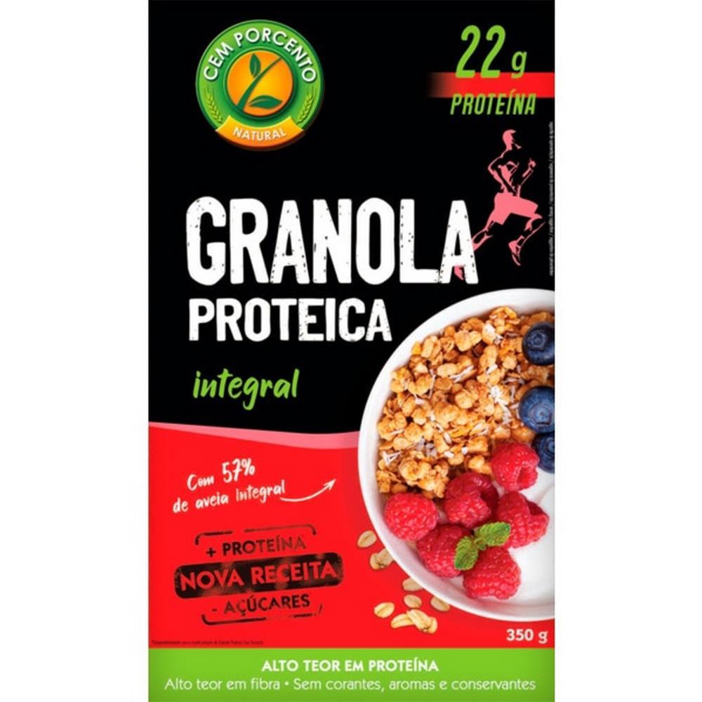 Granola Proteica Com 8 Vitaminas Cem Porcento 350g