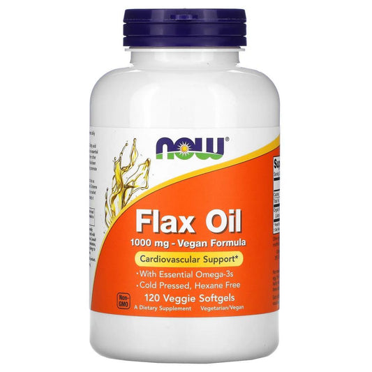 Flax Oil 1000mg Now Foods 120 Veg Cápsulas