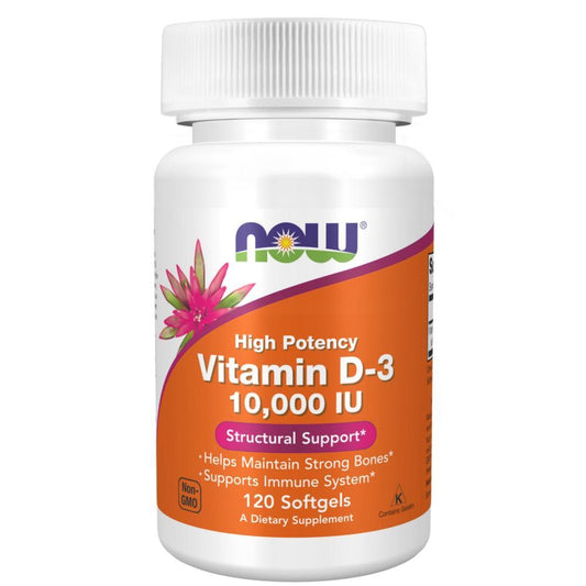 Vitamina D-3 10000 IU Now Foods 120 Cápsulas