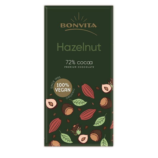 Dark Chocolate With Hazelnut Bio Bonvita 100g