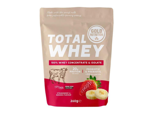 Total Whey Strawberry E Banana Gold Nutrition 260g