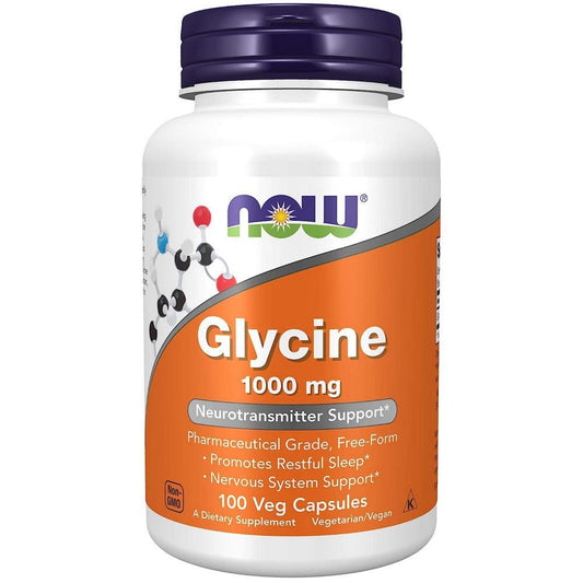 Glycine 1000mg Now Foods 100 Veg Cápsulas