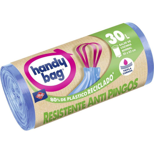 Sacos Lixo 80% Plastico Reciclado Anti-Pingos Handy bag 15 Sacos 30lit