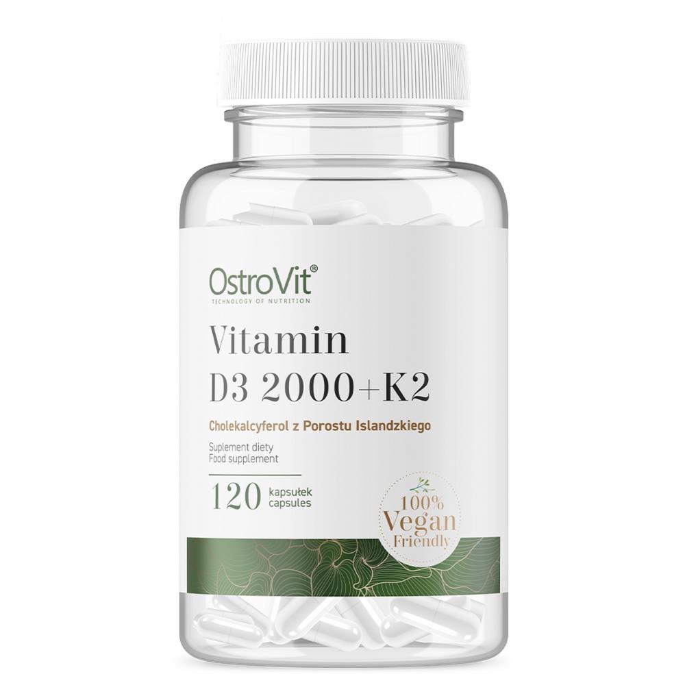 Vitamina D3 2000 IU + K2 Ostrovit 120 Veg Cápsulas