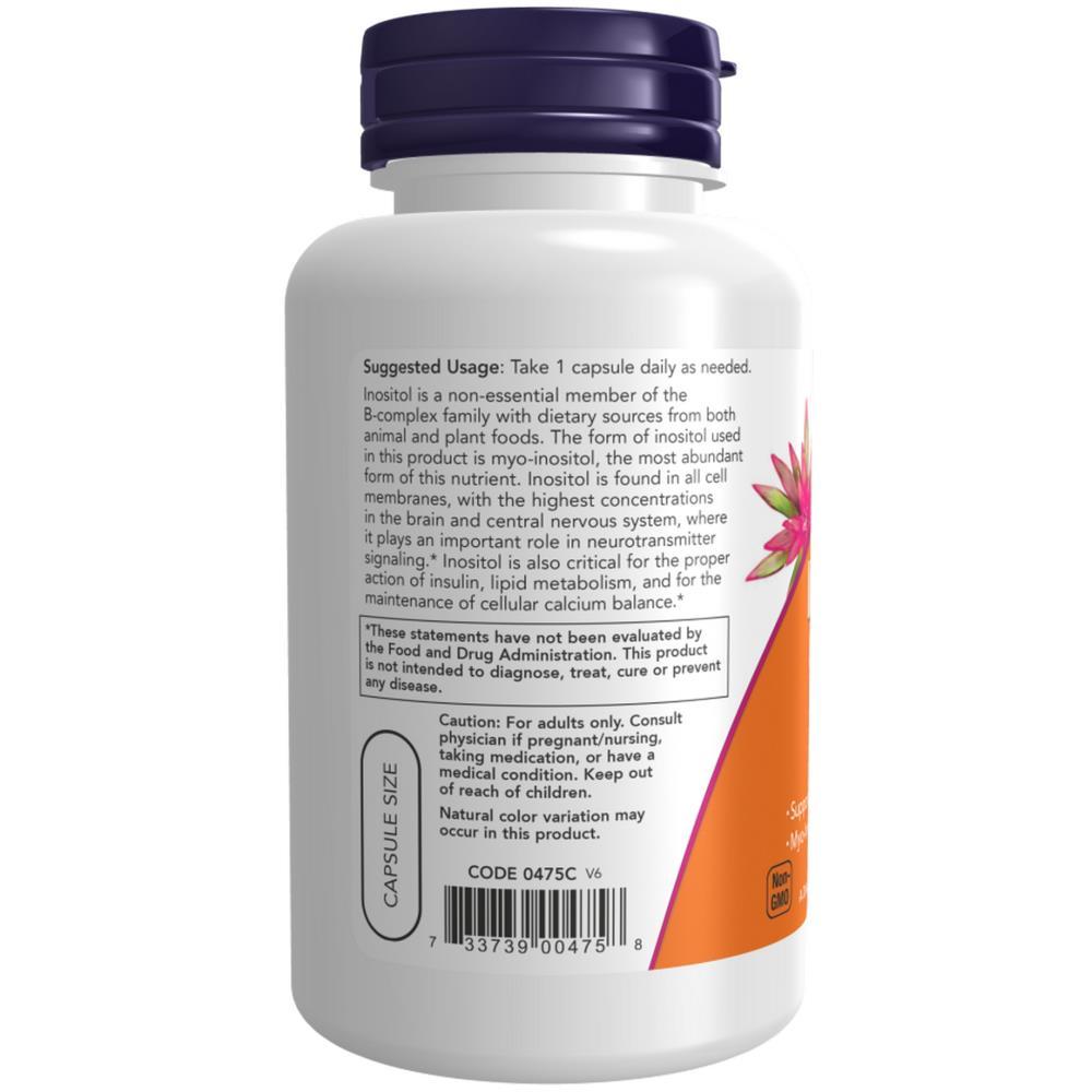 Inositol (Myo Inositol) 500 mg Now Foods 100 Vegetable Capsules