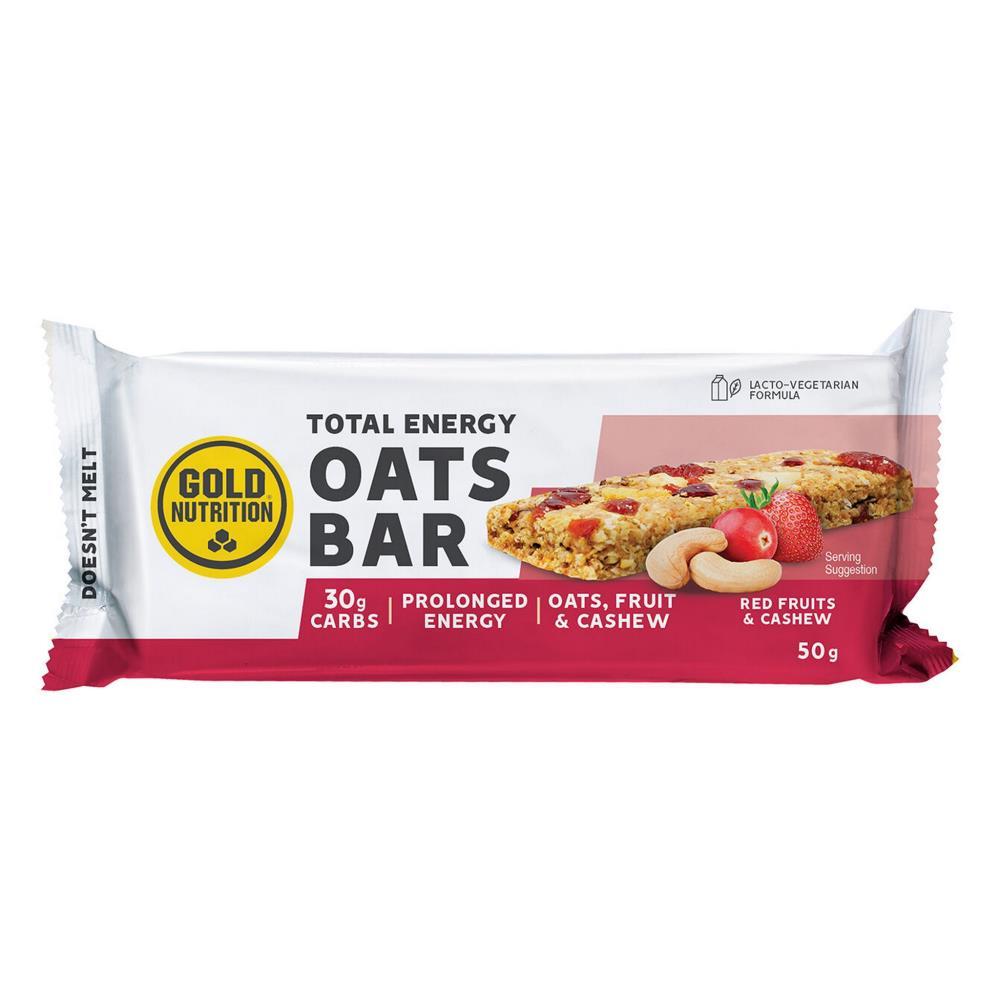 Total Energy Oats Bar Frutos Vermelhos E Caju Gold Nutrition 50g