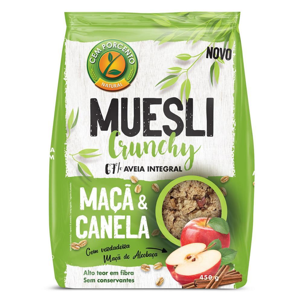 Muesli Crunchy maça e Canela Cem Porcento 450g