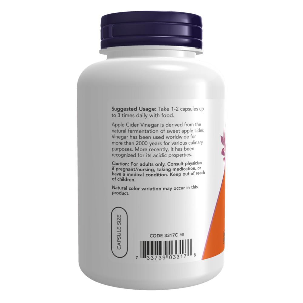 Apple Cider Vinegar 450mg Now Foods 180 Cápsulas