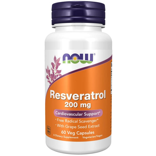 Resveratrol 200 mg Now Foods 60 Veg Cápsulas