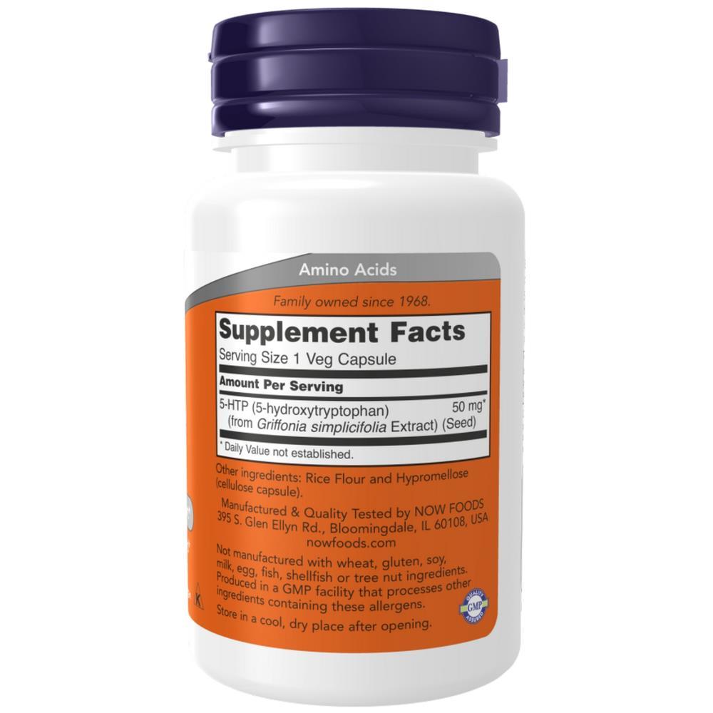 5-HTP 50 mg Now Foods 30 Cápsulas