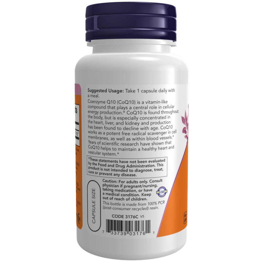 CoQ10 200mg Now Foods 60 Veg Cápsulas