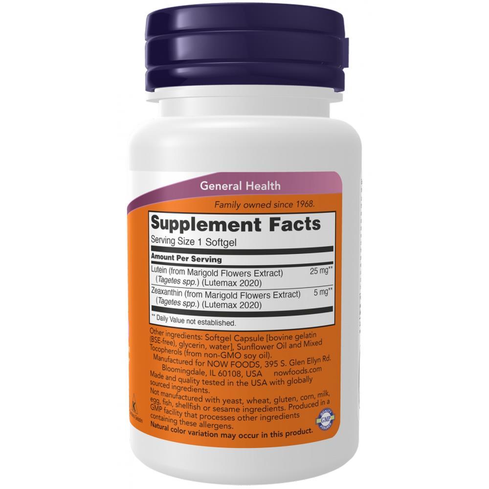 Lutein & Zeaxanthin Now Foods 60 Cápsulas