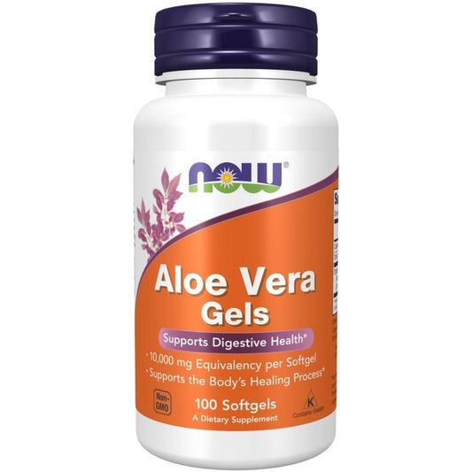 Aloe Vera Gels 10,000 mg Now Foods 100 Cápsulas