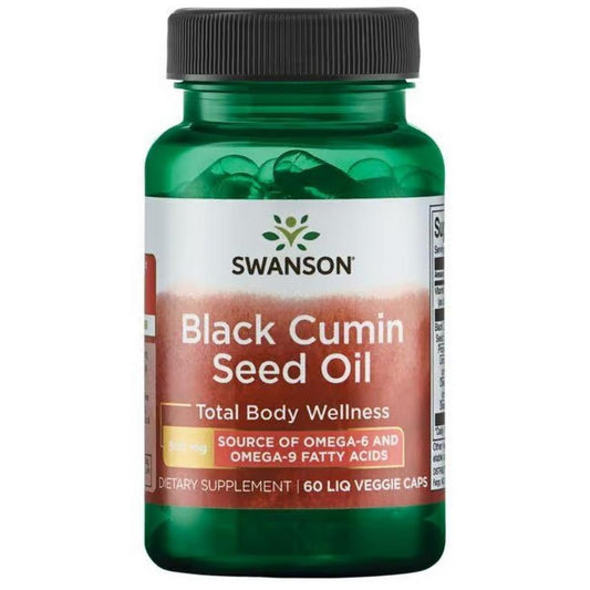 Black Cumin Seed Oil 500mg Swanson 60 Veg Cápsulas