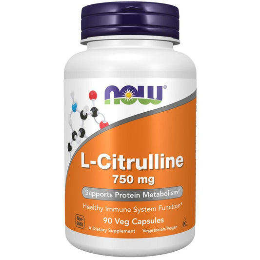 L-Citrulline 750 mg Now Foods 90 Cápsulas