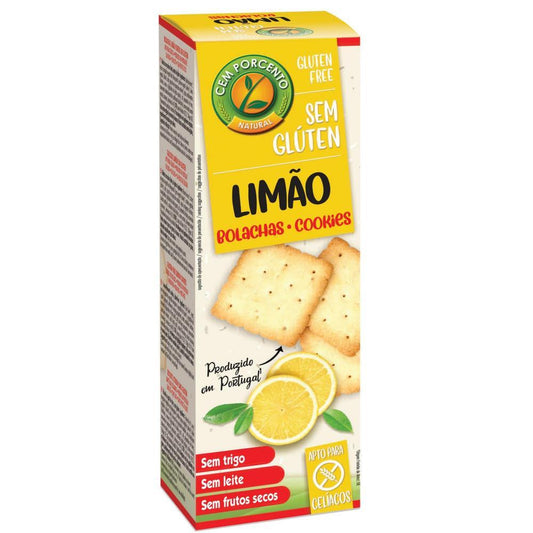 Bolachas De Limão Sem Glúten Cem Porcento 150g