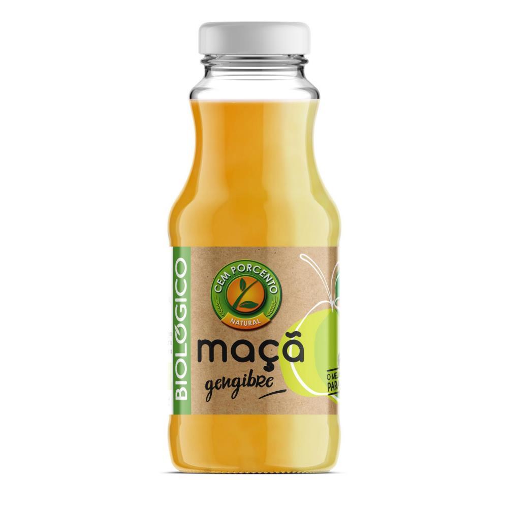 Sumo Natural De Maçã E Gengibre Bio Cem Porcento 200ml