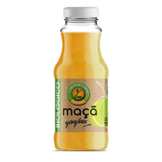 Sumo Natural De Maçã E Gengibre Bio Cem Porcento 200ml