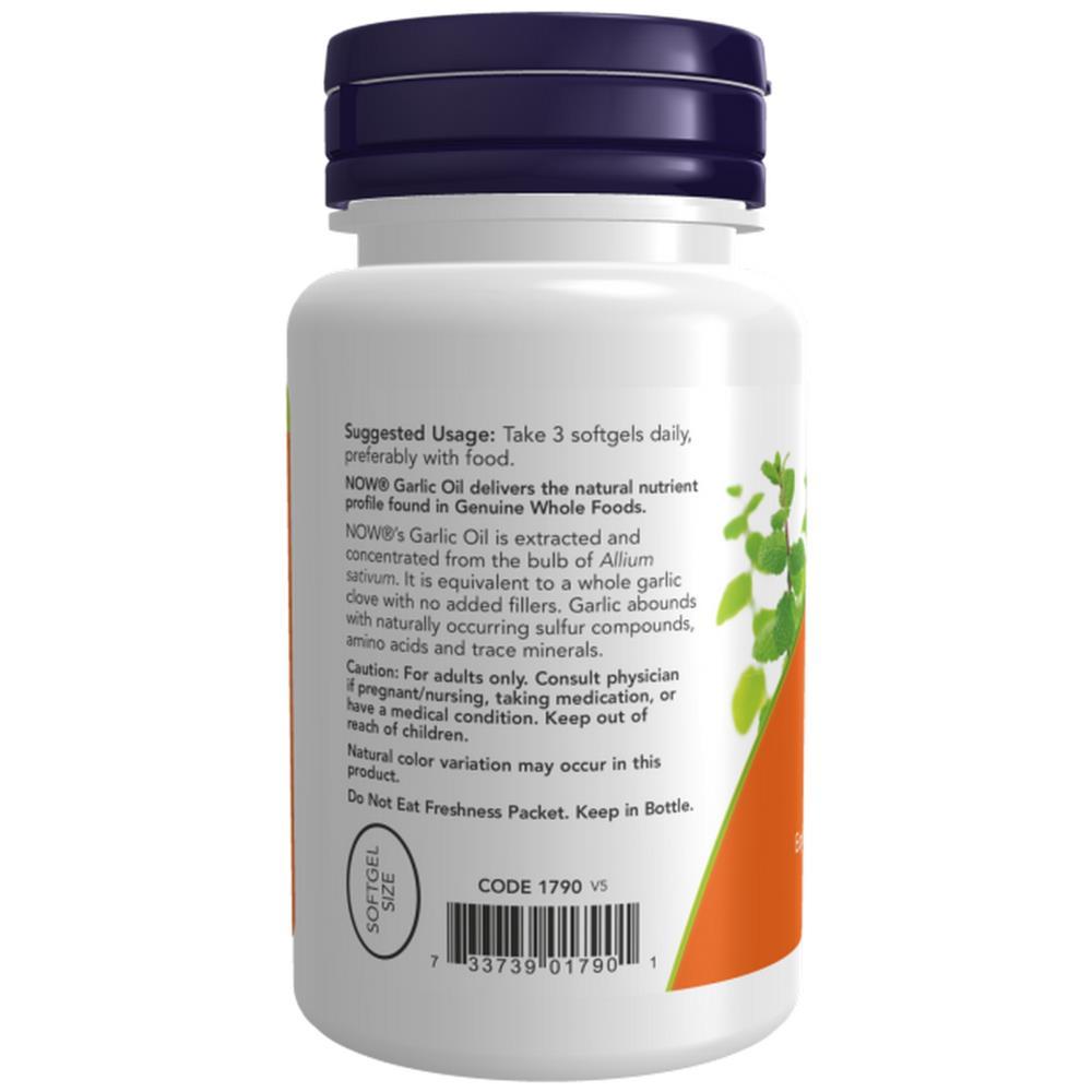 Garlic Oil 1500 mg Now Foods 100 Cápsulas